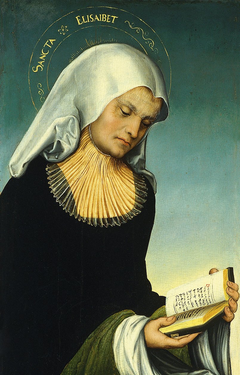 Szent Erzsébet és György, szász herceg, mint adományozó [recto, bal szárny] alkotó: Lucas Cranach the Elder