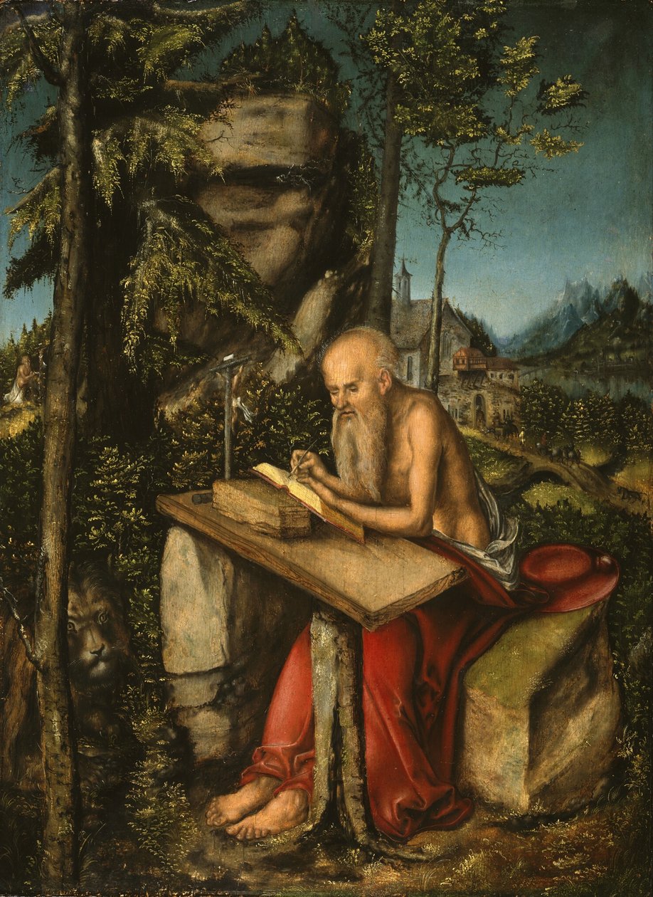 Szent Jeromos egy sziklás tájon alkotó: Lucas Cranach the Elder