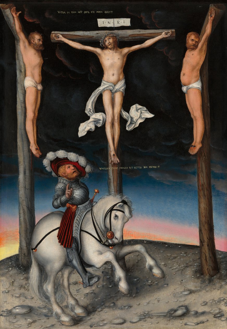 A keresztre feszítés a megtért századossal, 1536. alkotó: Lucas Cranach the Elder