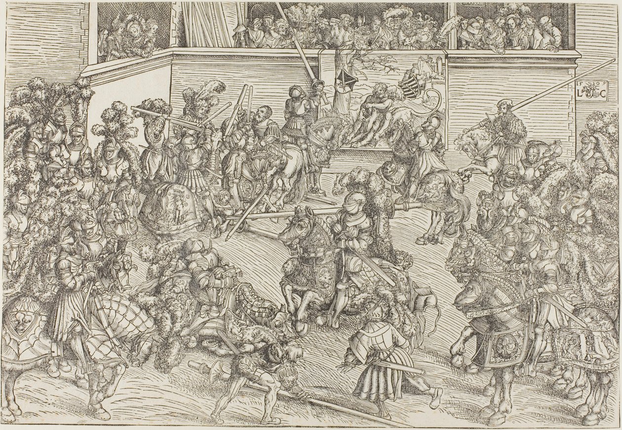 A második torna egy Sámson és az oroszlánt ábrázoló gobelinnel alkotó: Lucas Cranach the Elder