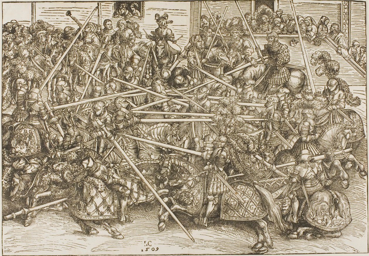 A harmadik torna, a lovagok lándzsát törnek alkotó: Lucas Cranach the Elder