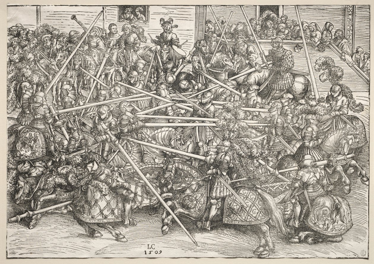 A torna lándzsákkal, 1509. alkotó: Lucas Cranach the Elder