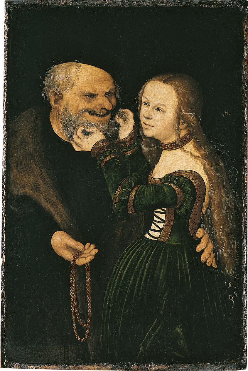 Az egyenlőtlen pár, 1530 körül alkotó: Lucas Cranach the Elder