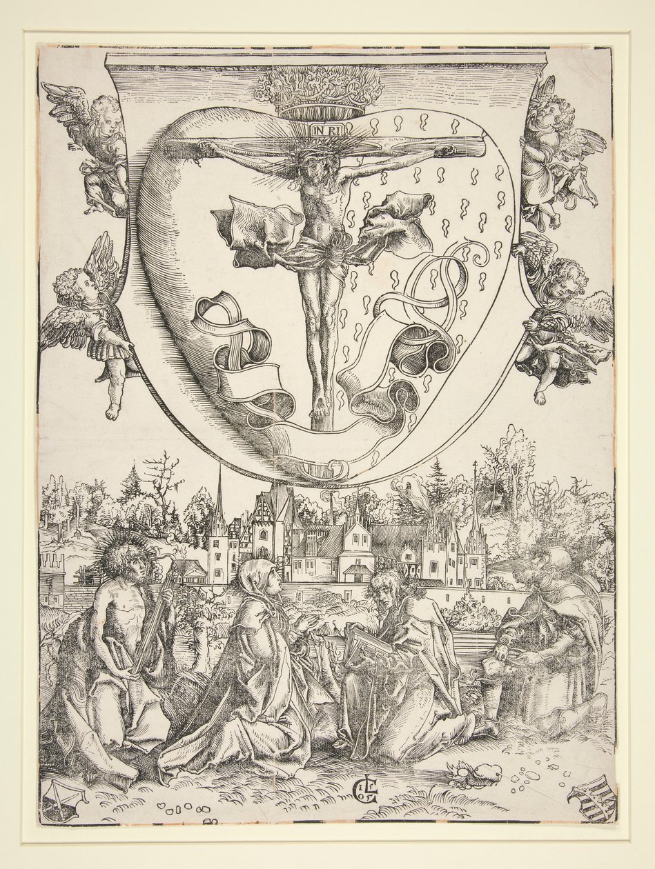 A Szűz, Szent János, Szent Lőrinc és Szent Rókus a Szent Szív karjaival alkotó: Lucas Cranach the Elder