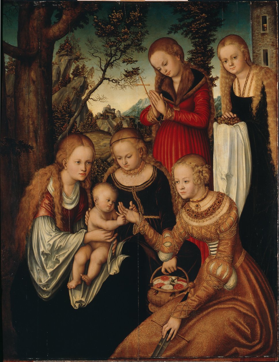 A Szűz és a Gyermek szentekkel Katalinnal, Dorottyával, Margittal és Barbarával ún. alkotó: Lucas Cranach the Elder