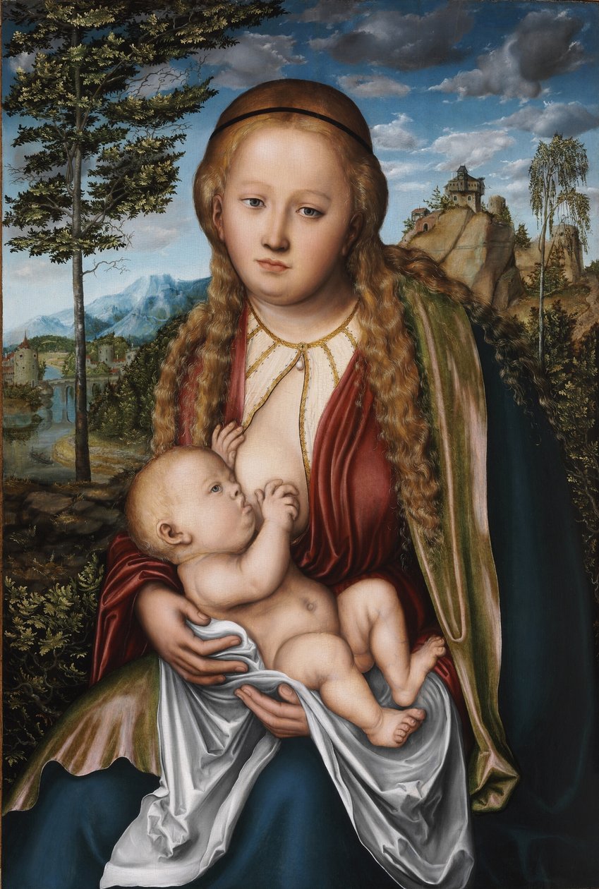 A Szűz szoptatja a Gyermeket alkotó: Lucas Cranach the Elder