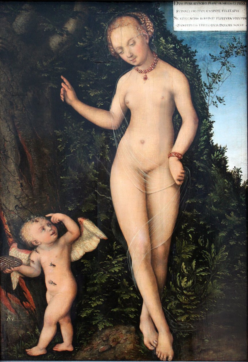 Vénusz és Ámor, a méz tolvaj alkotó: Lucas Cranach the Elder