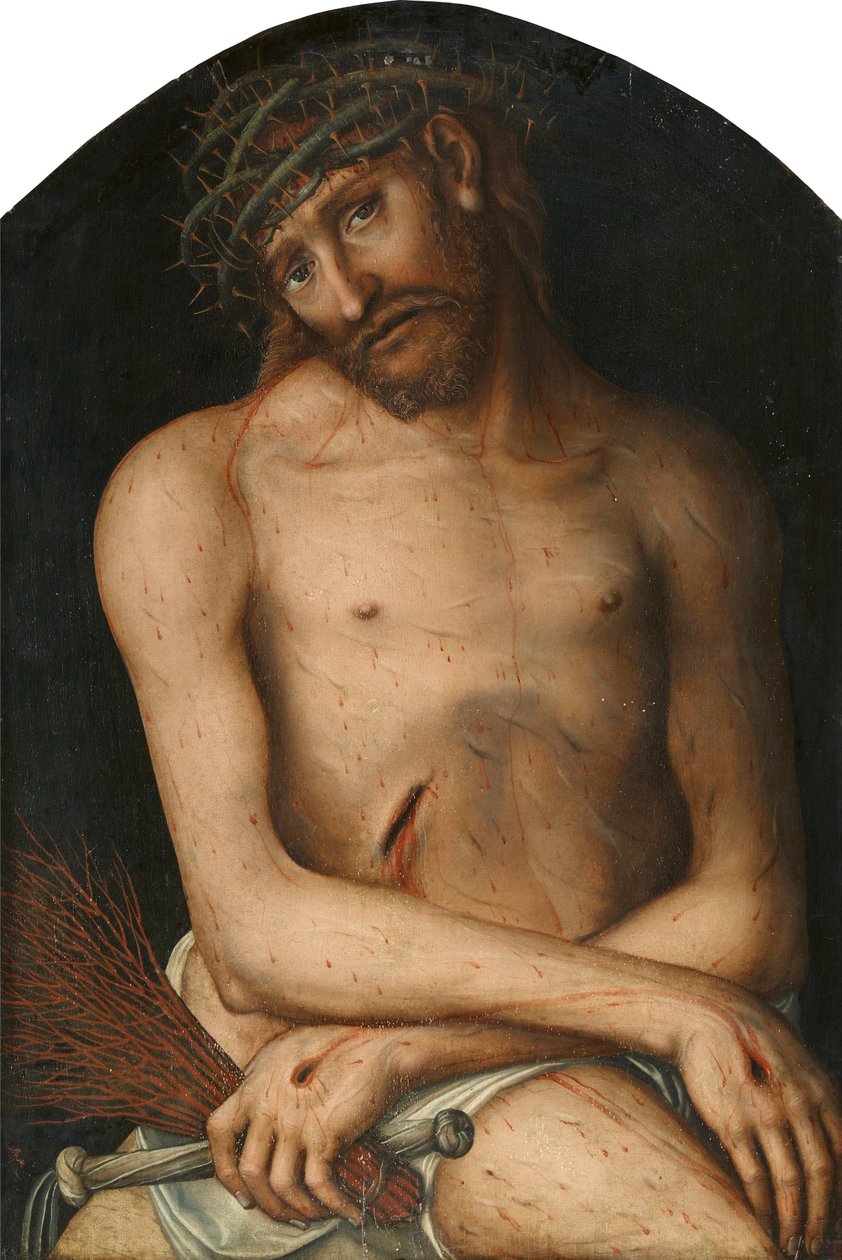 Német: Christus als Schmerzensmann Krisztus mint a fájdalmak embere alkotó: Lucas Cranach the Elder and workshop