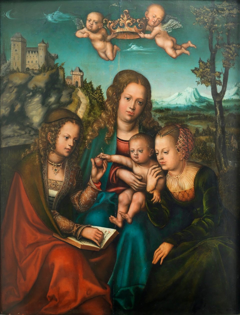 Német: Madonna két női szent között Törvény és Kegyelem alkotó: Lucas Cranach the Elder and workshop
