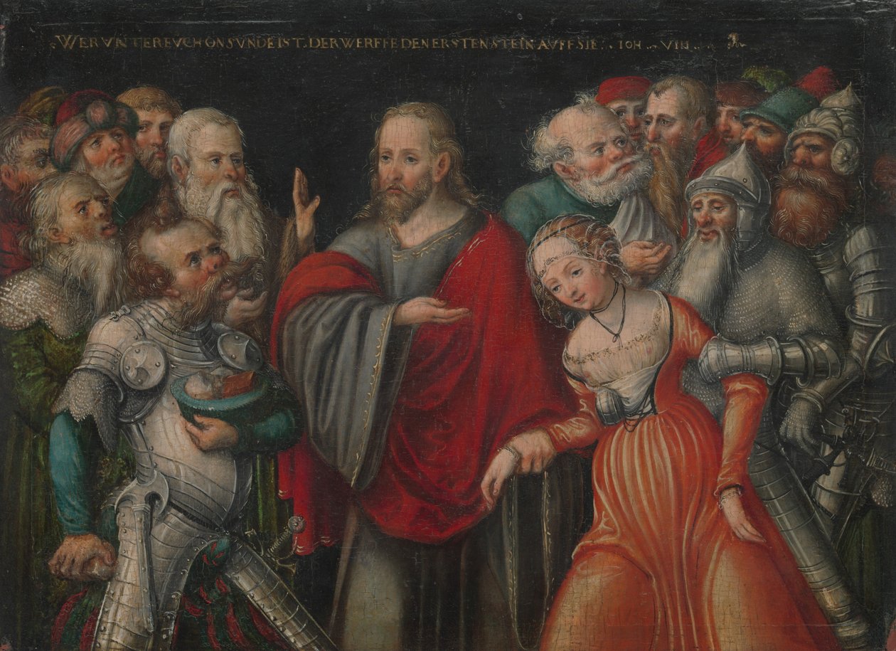 Krisztus és a házasságtörőnő, kb. 1545-50. alkotó: Lucas Cranach the Younger