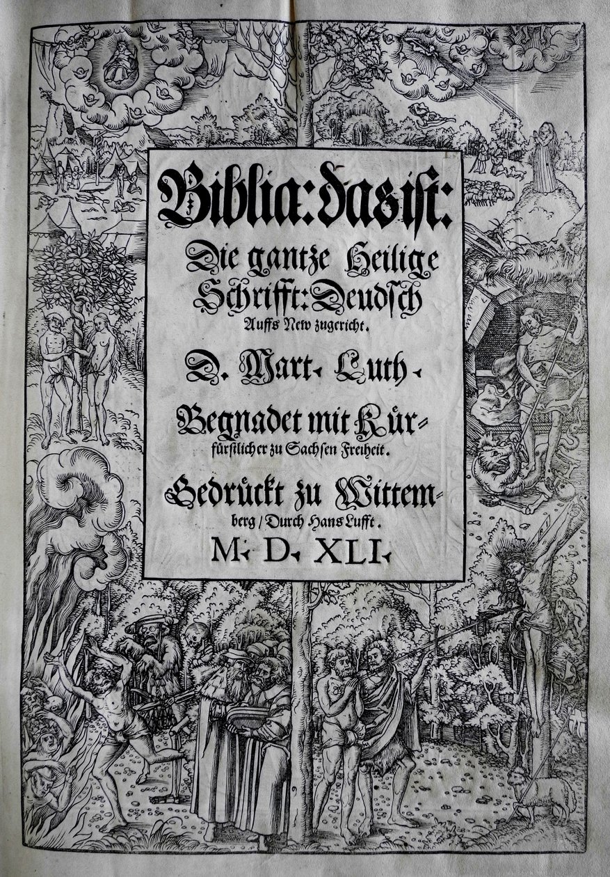 Luther Márton Biblia borítóterve, 1541. alkotó: Lucas Cranach the Younger