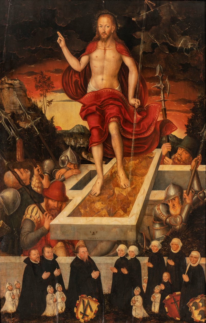 Német: Auferstehung Christi Krisztus feltámadása alkotó: Lucas Cranach the Younger
