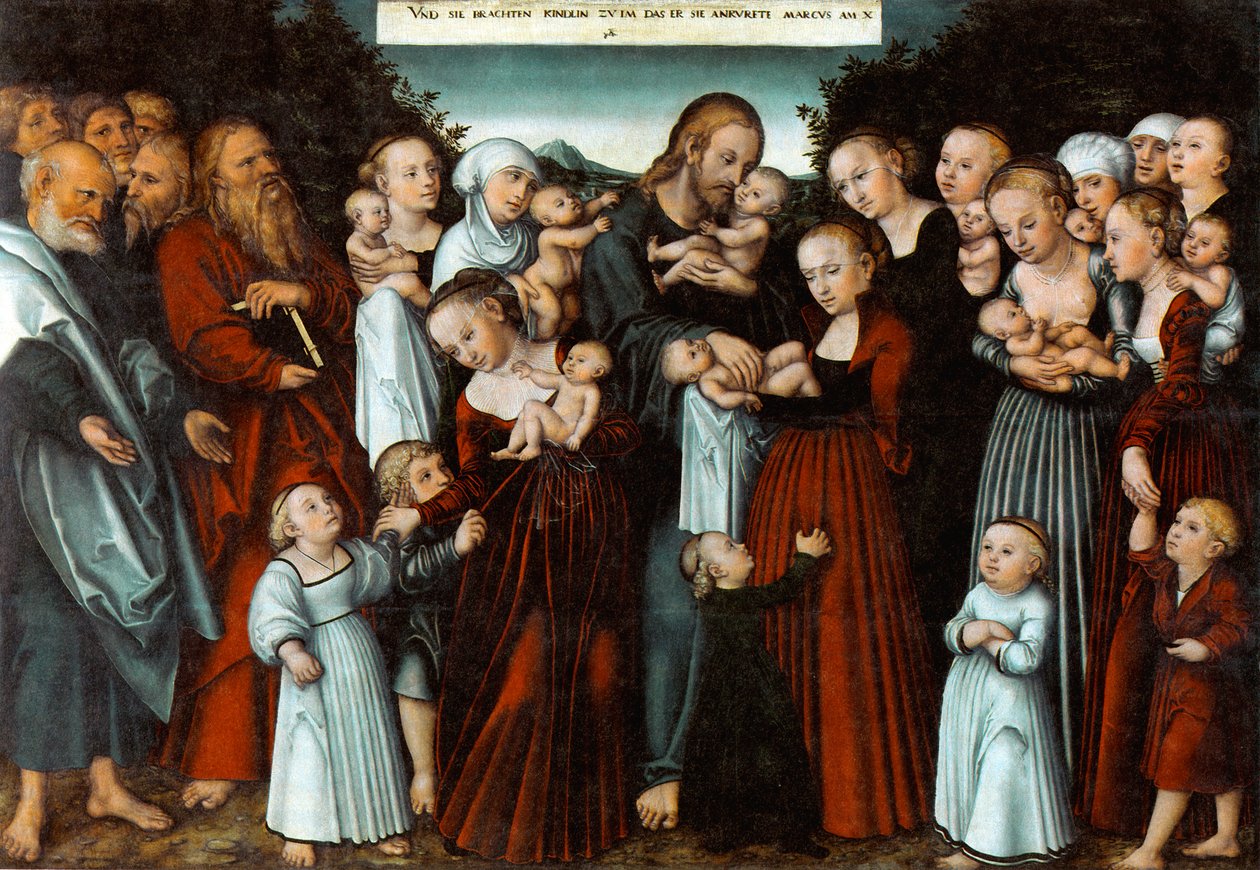 Német: Christus segnet die Kinder Krisztus megáldja a gyermekeket alkotó: Lucas Cranach the Younger