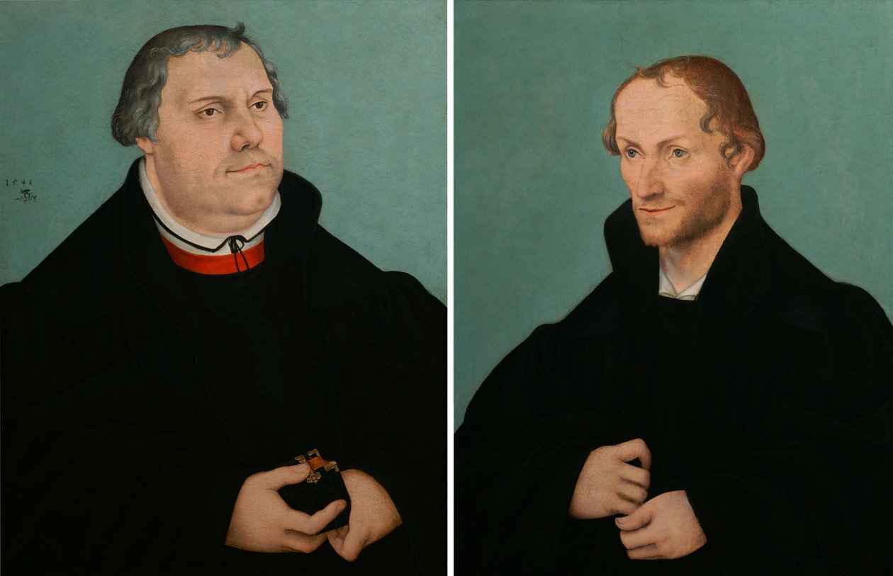 Luther Márton portréja amp; Philippe Melanchthon portréja alkotó: Lucas Cranach the Younger