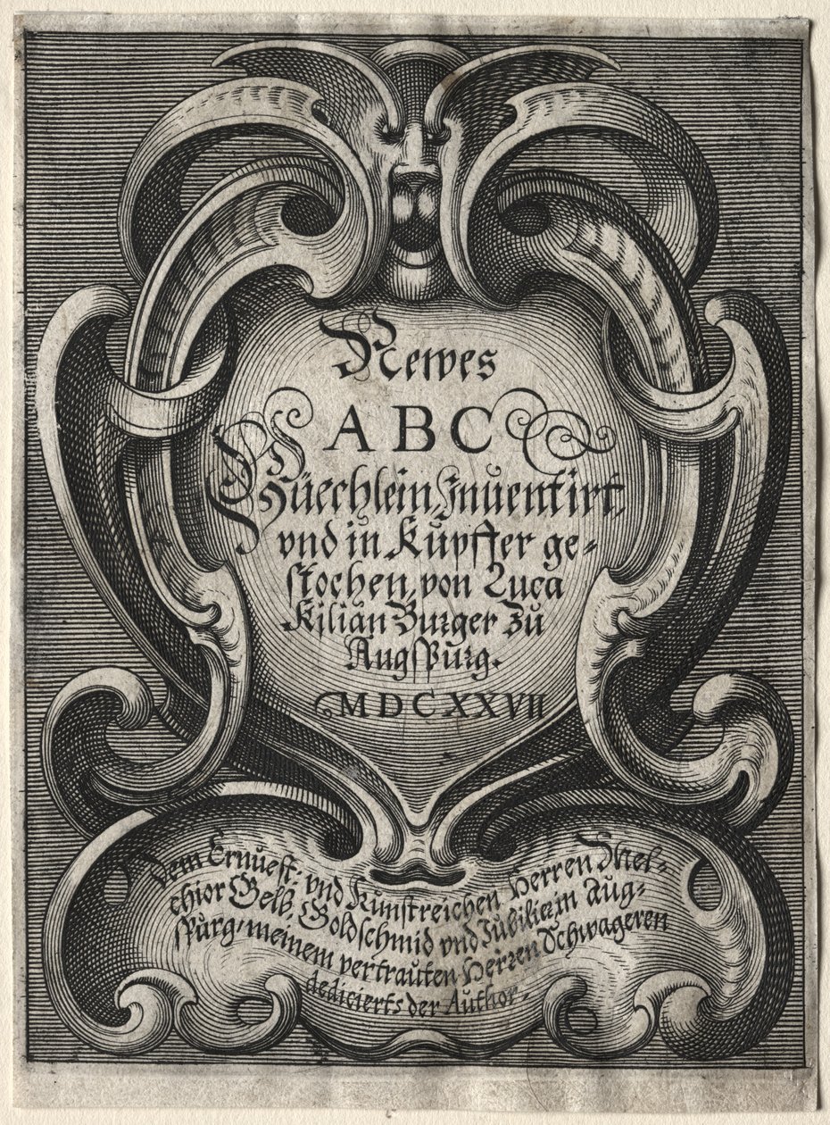 Új ABC-füzet, 1627. alkotó: Lucas Kilian