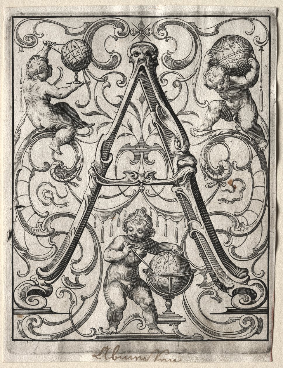 Új ABC füzet: A, 1627. alkotó: Lucas Kilian