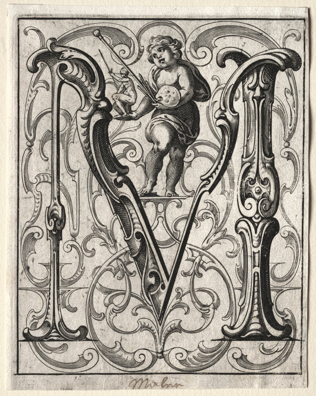 Új ABC-füzet: M, 1627. alkotó: Lucas Kilian