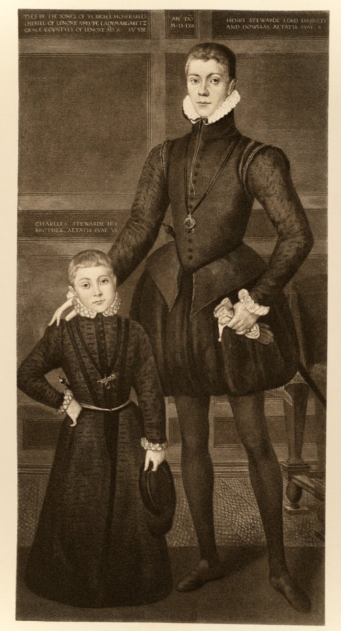Henry, Lord Darnley (1545-1567) és testvére, Charles (1555-1576) az „I. és VI. James”-ből, a Manzi Joyant und Co. Paris, 1904 nyomda (kollotípus) alkotó: Lucas de Heere