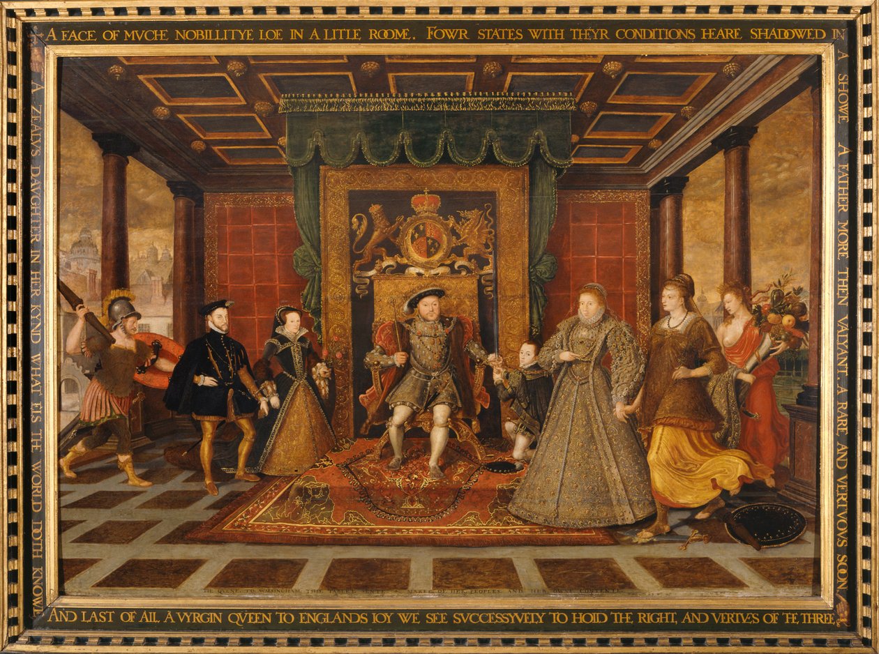 VIII. Henrik családja: A Tudor-utódlás allegóriája, 1572 alkotó: Lucas de Heere