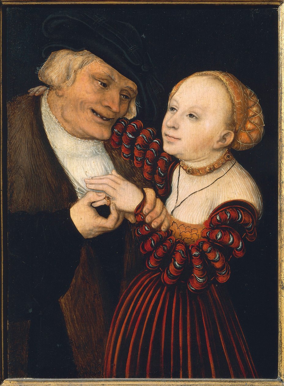 Ausztria, Bécs, Az öreg és a fiatal nő, 1530 körül (olaj, vászon) alkotó: Lucas the Elder Cranach