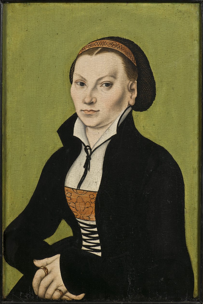 Catherine de Bore, Luther Márton epouse – Katharina Luther portréja, nee Katharina von Bora (1499-1552), Cranach, Lucas, az idősebb (1472-1553). Olaj, fa alkotó: Lucas the Elder Cranach