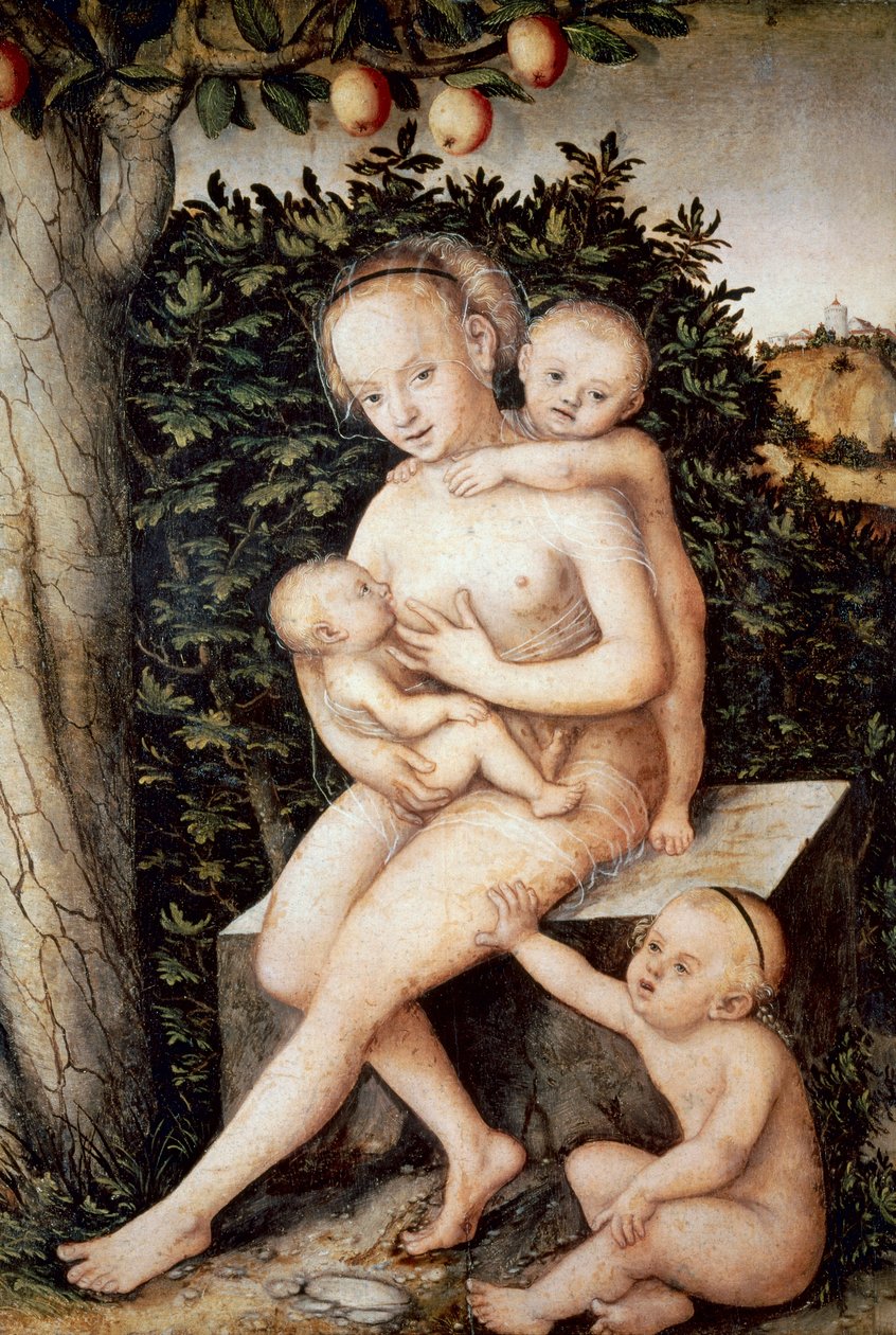 Charite. Idősebb Lucas Cranach (1472-1553) festménye. Olaj, fa, 1537 körül, reneszánsz. Királyi Szépművészeti Múzeum Antwerpenben (Belgium). alkotó: Lucas the Elder Cranach