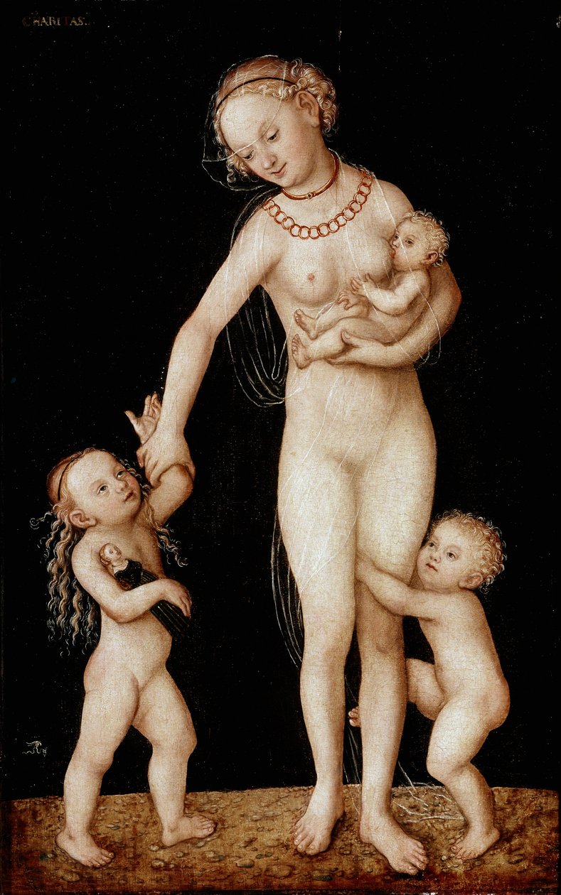 Idősebb Lucas Cranach (1472-1553) jótékonysági festménye V. 56x36 cm London, Nemzeti Galéria alkotó: Lucas the Elder Cranach