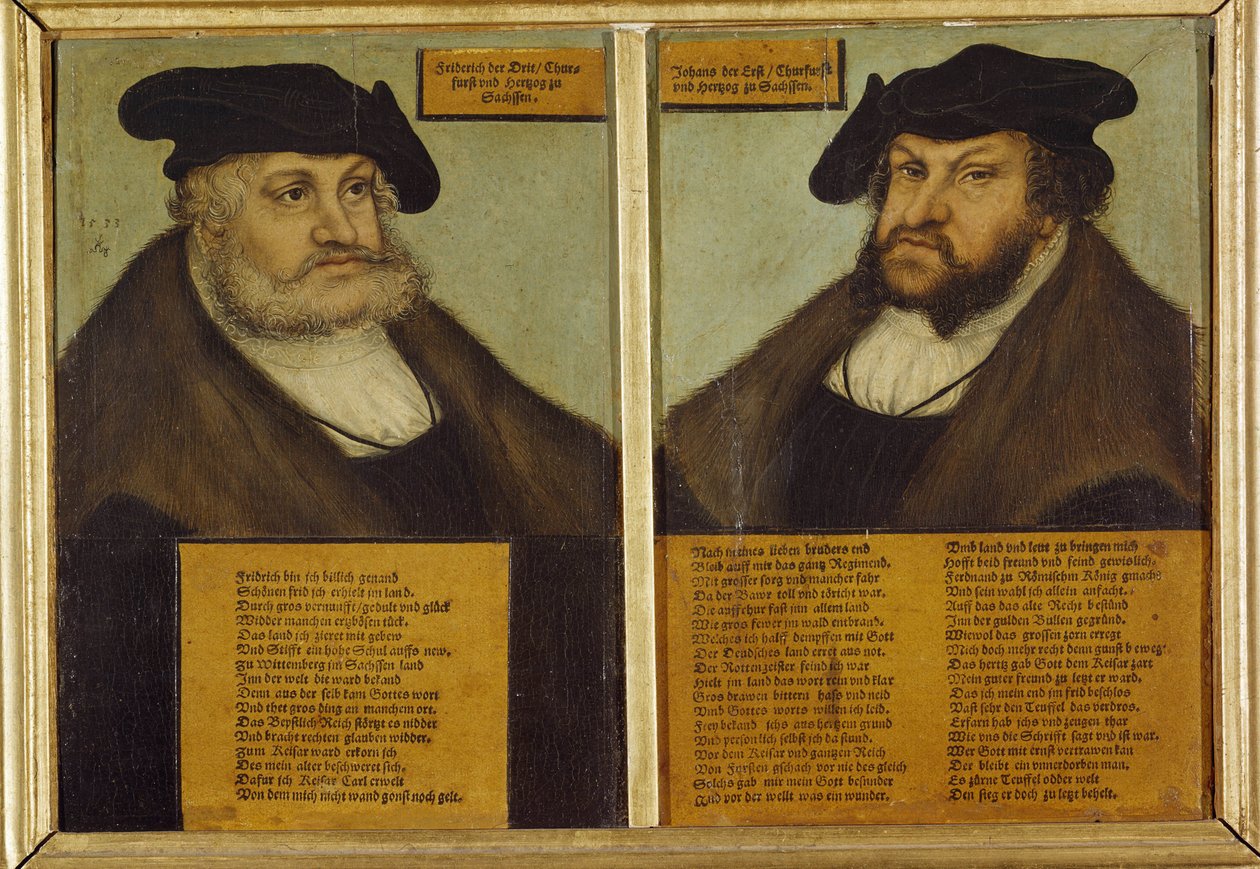 III. szászországi Frigyes kettős portréja alkotó: Lucas the Elder Cranach