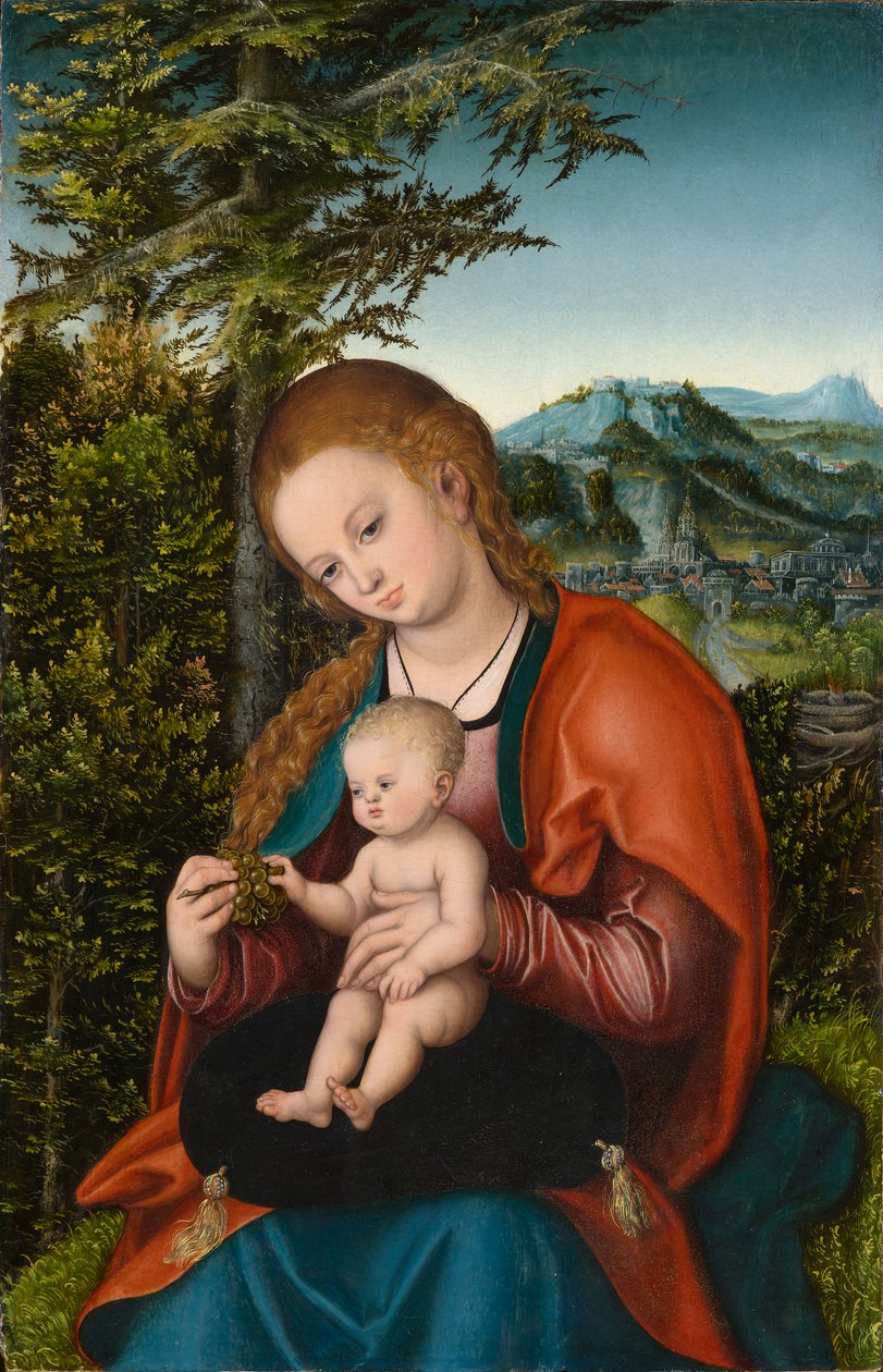 Madonna és gyermek egy tájban, 1518 körül (olaj, panel) alkotó: Lucas the Elder Cranach