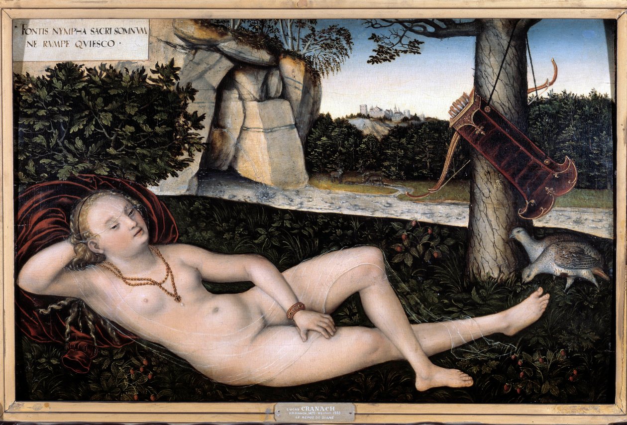 Nimfa a forrásnál vagy „Diane többi része” Lucas Cranach, idősebb (1472-1553) festménye 1537 körül. Besancon, Szépművészeti Múzeum alkotó: Lucas the Elder Cranach