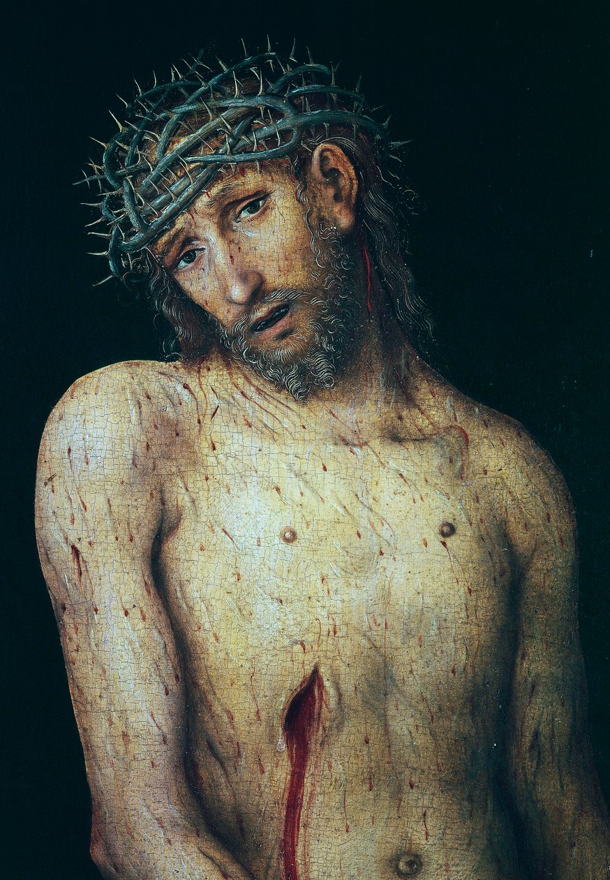 Pieta, Lucas Cranach, idősebb (1472-1553), tempera a táblán. Németország alkotó: Lucas the Elder Cranach