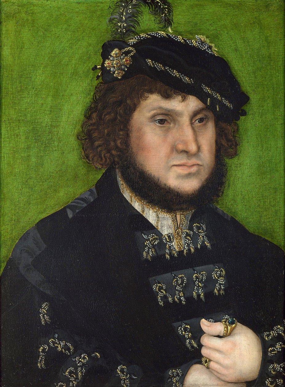 Szász János portréja (Szász János portréja). Szász János Frigyes, nagylelkű választófejedelem és gróf nádor, valamint Luther Márton védelmezője (1483-1546). Idősebb Lucas Cranach (1472-1553) festménye, olaj, fa alkotó: Lucas the Elder Cranach