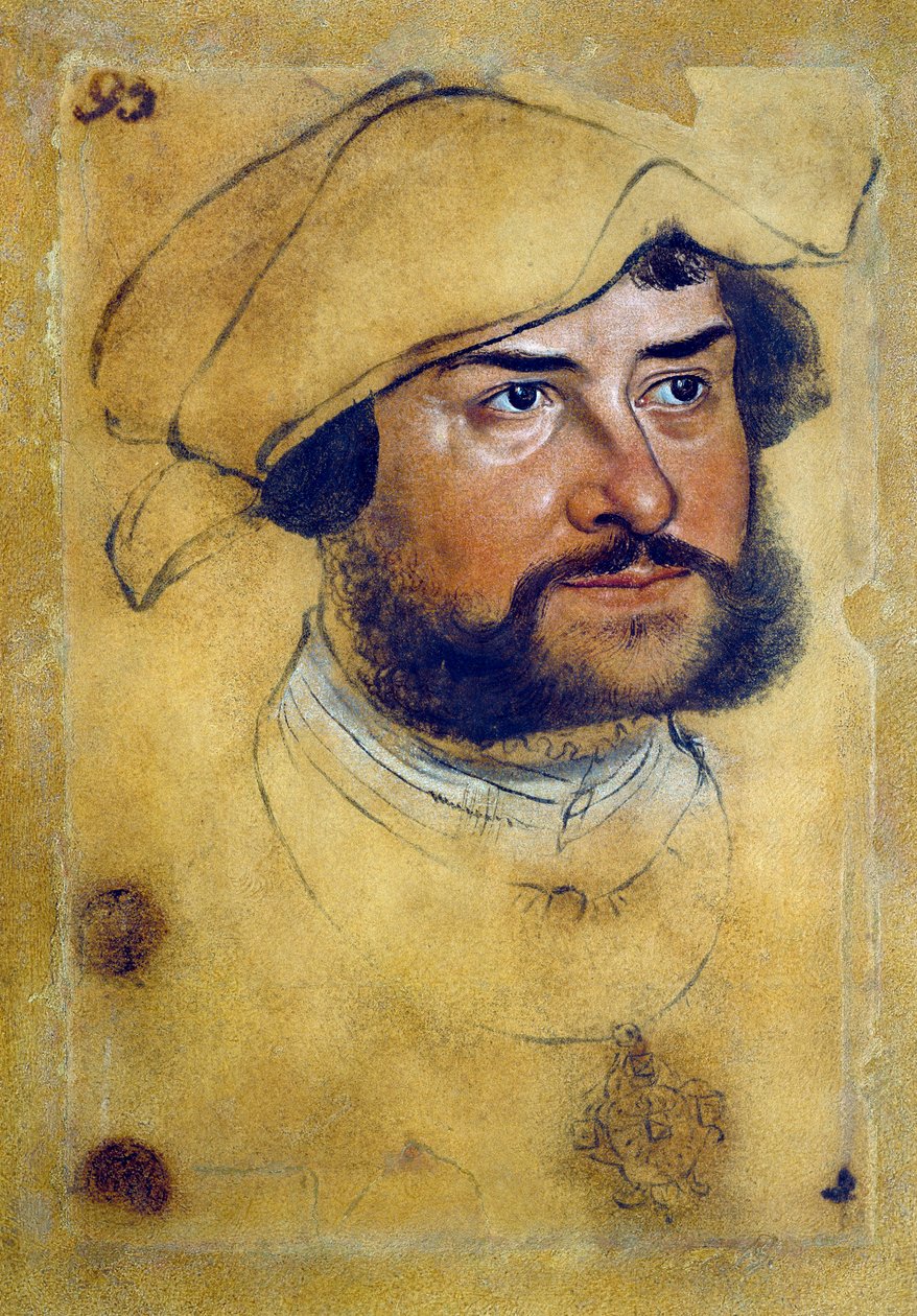 Ernest Confessor portréja, Lucas Cranach az idősebb (1472-1553), rajz. alkotó: Lucas the Elder Cranach
