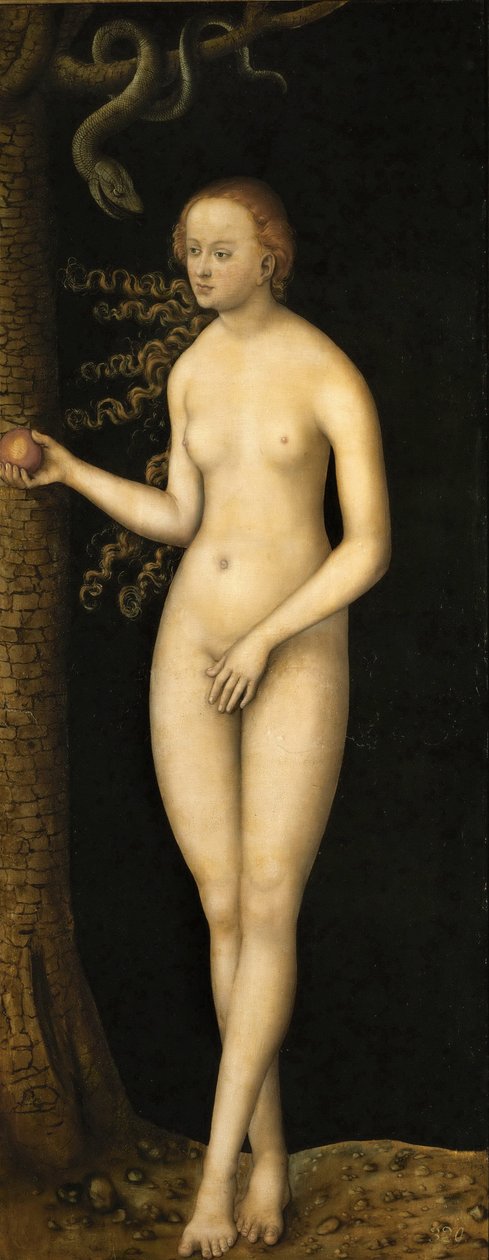 Reneszánsz: Az ember bukása: Eve par Cranach, Lucas, az idősebb (1472-1553), kb. 1510-1520. Olaj, fa alkotó: Lucas the Elder Cranach