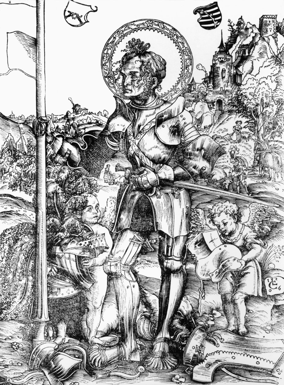 Szent György (fametszet) (f/w fotó) alkotó: Lucas the Elder Cranach
