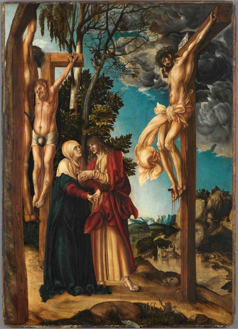 A keresztre feszítés, Cranach, Lucas, az idősebb (1472-1553). Olaj, fa alkotó: Lucas the Elder Cranach