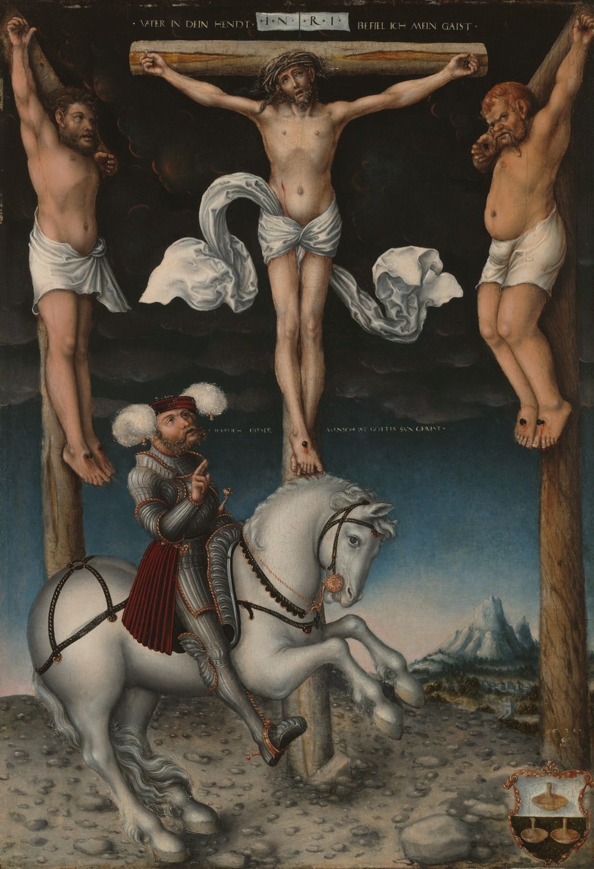 A keresztre feszítés a megtért századossal alkotó: Lucas the Elder Cranach