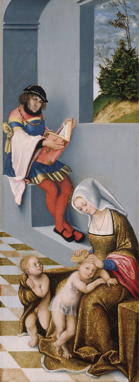 A Szent rokonság (ún. Torgau-oltárkép) jobb oldali panel alkotó: Lucas the Elder Cranach