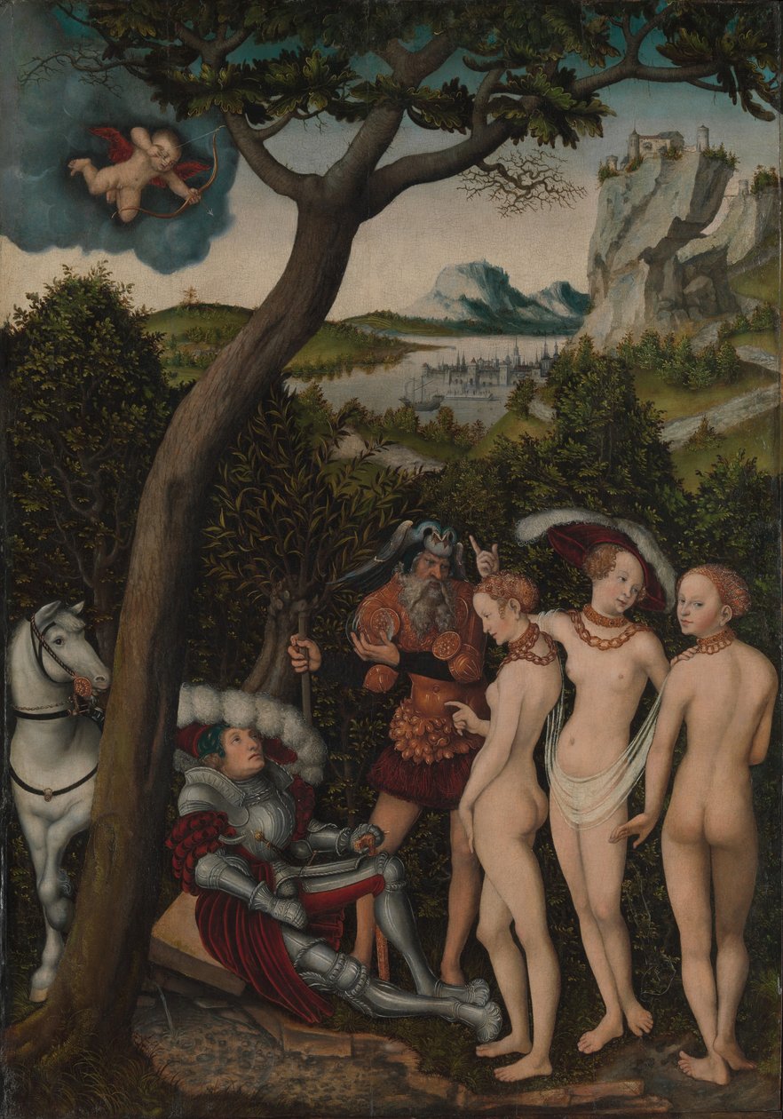 A párizsi ítélet, 1528 körül (olaj, bükk) alkotó: Lucas the Elder Cranach