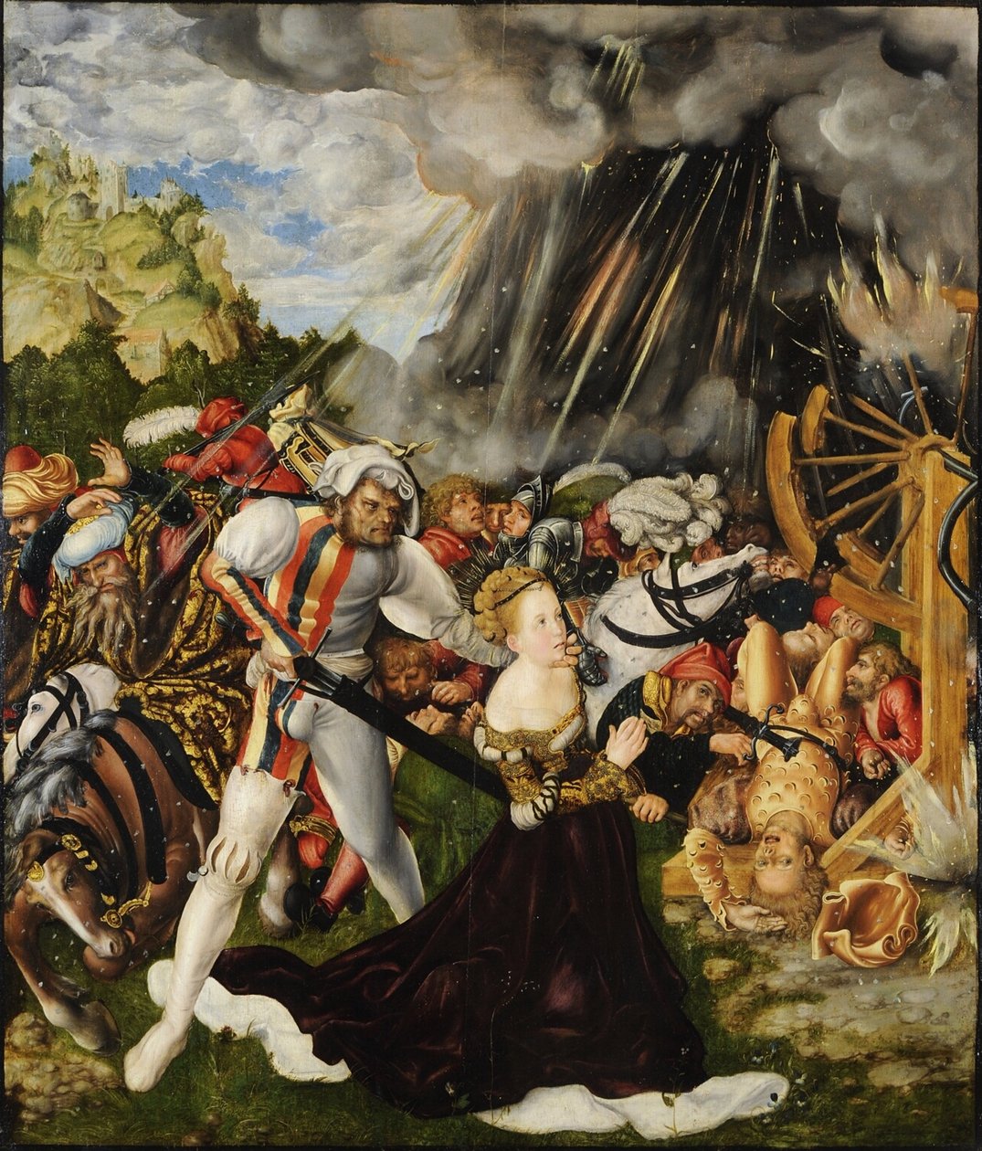 Szent Katalin vértanúsága - Peinture deLucas Cranach idősebb (1472-1553) - kb 1504-1509 - Olaj, fa - 112x95 - Raday Múzeum Budapest alkotó: Lucas the Elder Cranach