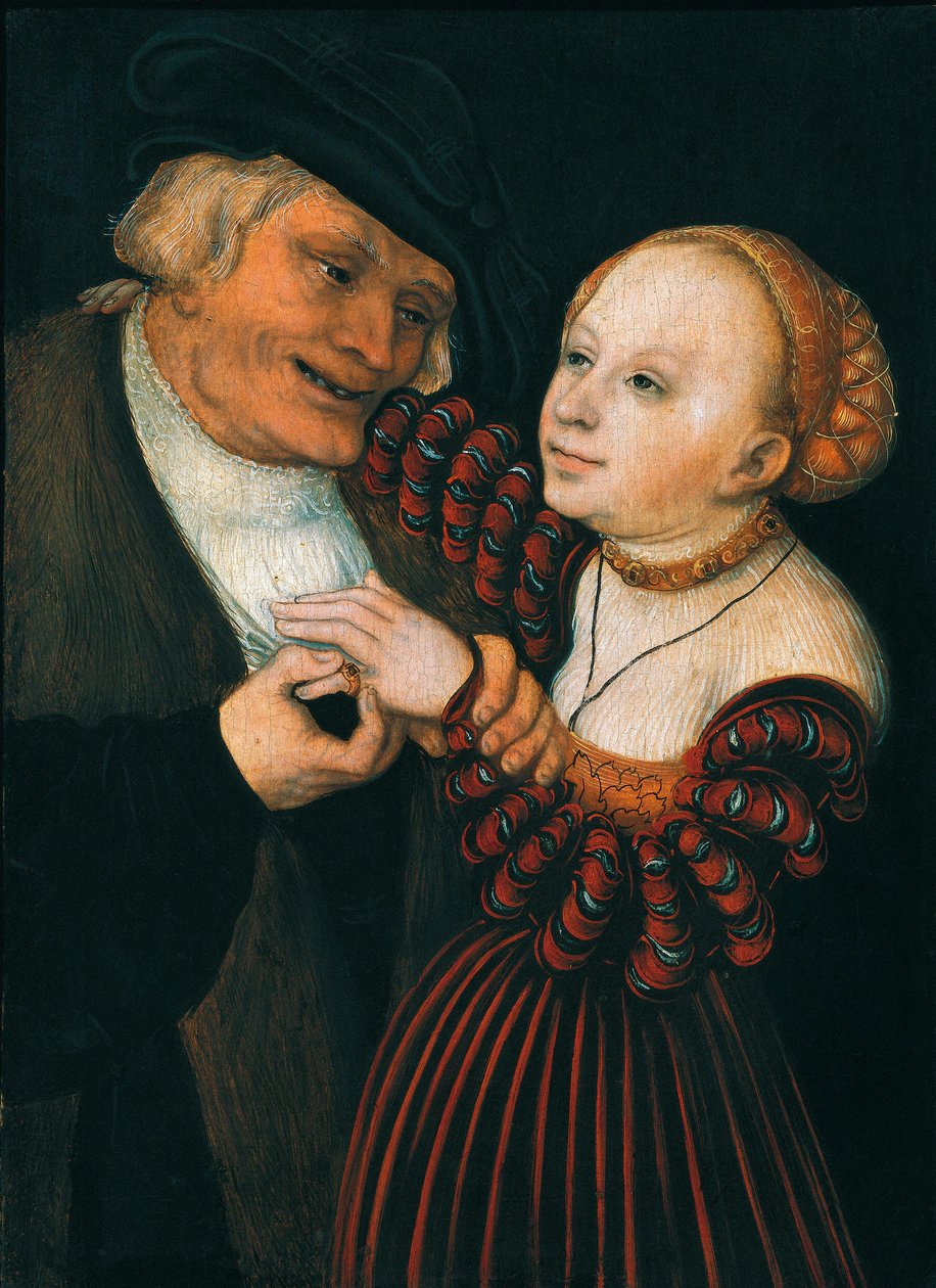 Az öreg és a fiatal nő (Der Alte und das Madchen), 1530 körül (olaj, vászon) alkotó: Lucas the Elder Cranach