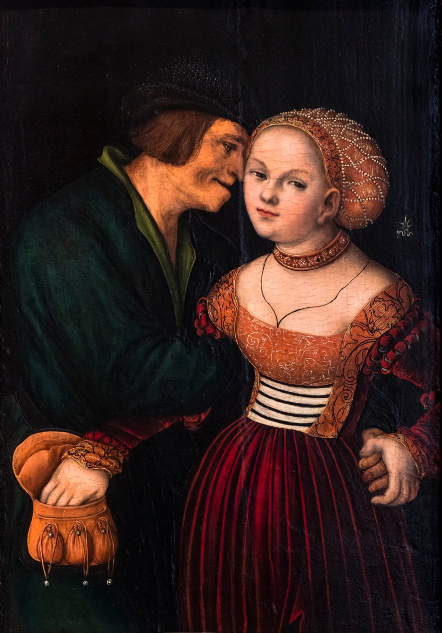 A szerelmes öregember vagy A szerelmesek nem illenek össze, 1530 körül (olaj, fa) alkotó: Lucas the Elder Cranach