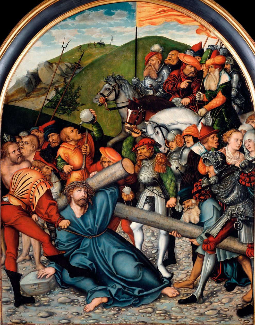 Az idősebb Lucas Cranach (1472-1553) megmászása a kálváriára. 1538. Dim. 107x84 cm Bécs. Kunsthistorisches Museum alkotó: Lucas the Elder Cranach