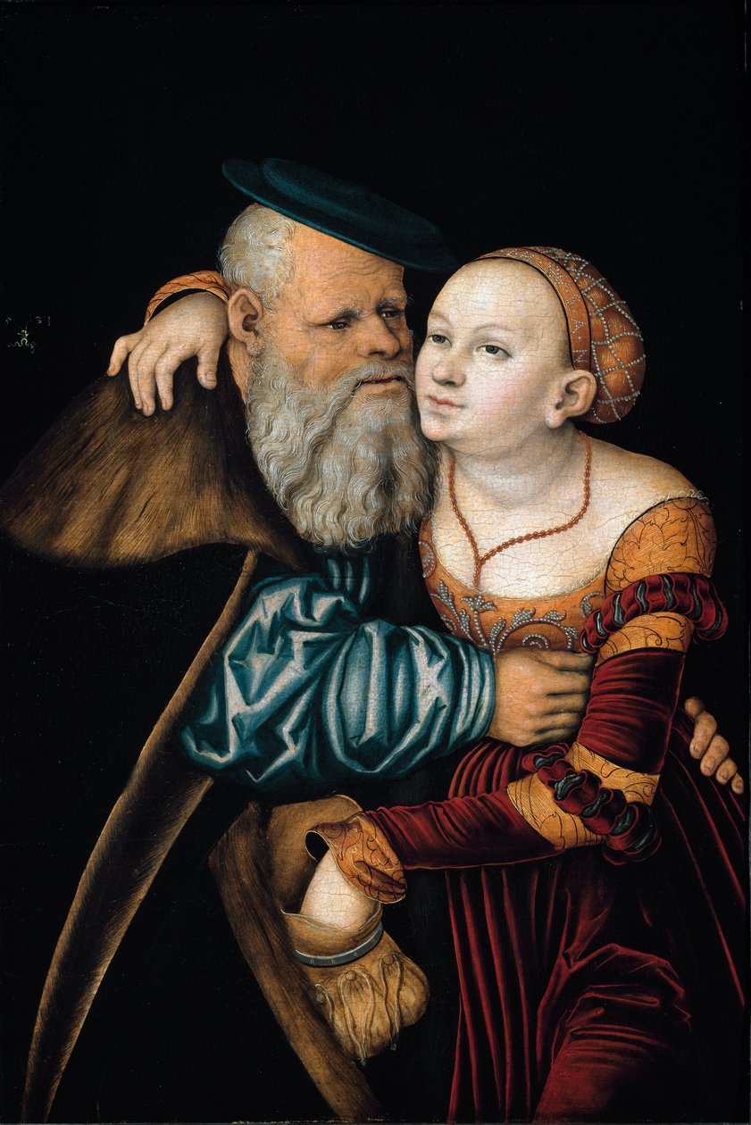 Az össze nem illő pár (olaj a panelen alkotó: Lucas the Elder Cranach