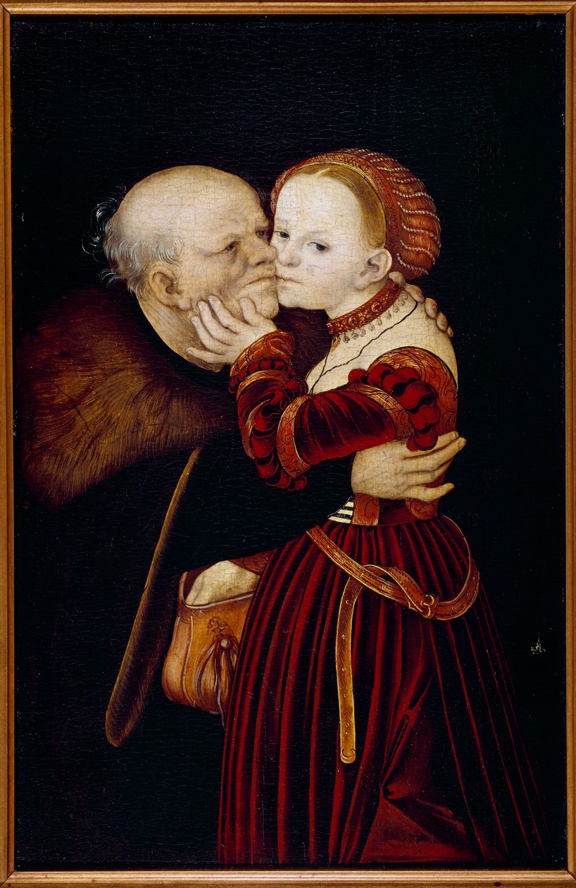 A vén bolond. Lucas Cranach (1472-1553) festménye (Ec. All.) XVI. század. Prága, Nemzeti Galéria – A vén bolond. Lucas Cranach (1472-1553) festménye (német iskola). 16. század. Nemzeti Galéria, Prága alkotó: Lucas the Elder Cranach