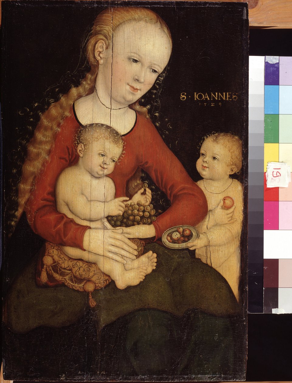 "Madonna és gyermek Keresztelő Szent János gyermekkel" (Szűz és gyermek Keresztelő Jánossal mint fiú) Lucas Cranach, az idősebb (1472-1553) festménye, 16. századi Puskin Múzeum, Moszkva alkotó: Lucas the Elder Cranach