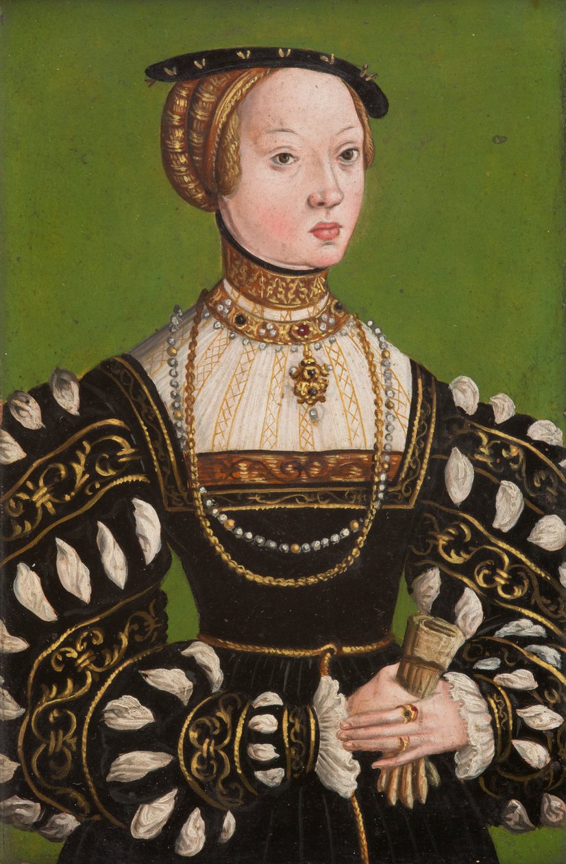 Osztrák Erzsébet (1526–1545), 1551 körül (olaj, réz) alkotó: Lucas the Younger (school of) Cranach