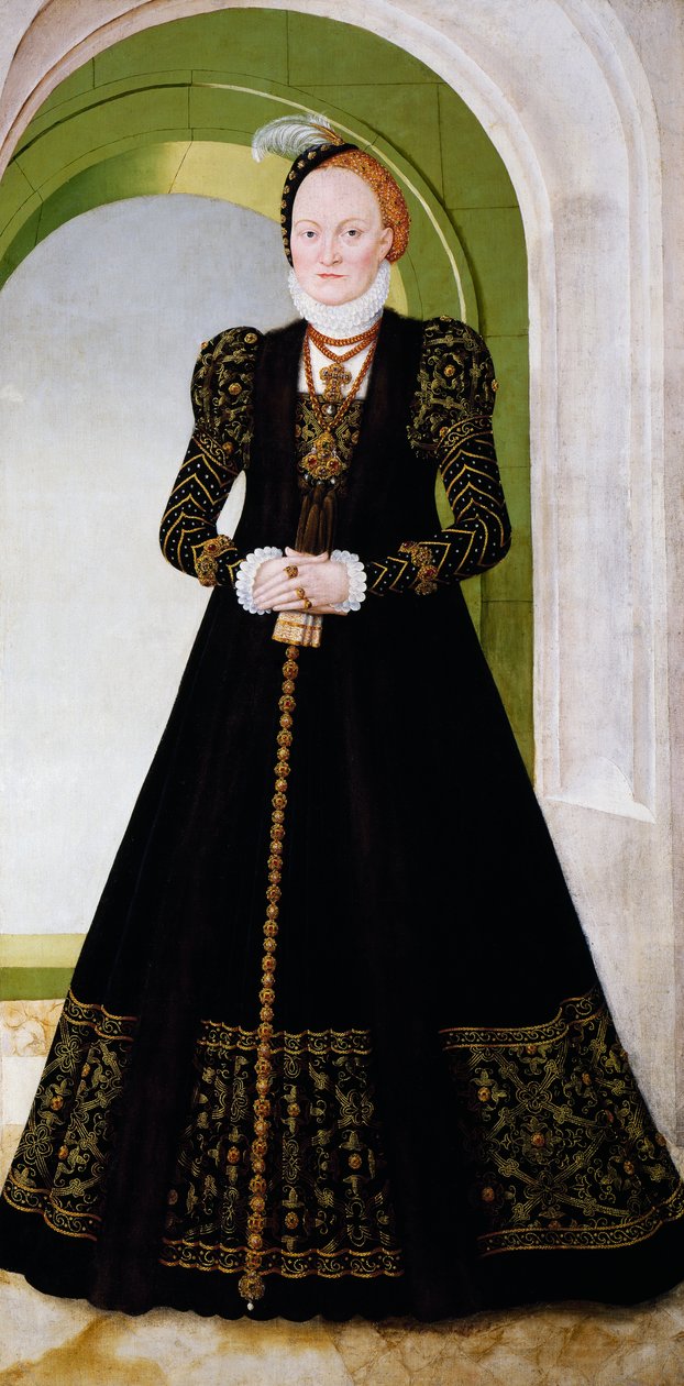 Anna dániai hercegnő, Augustus szász választófejedelem felesége alkotó: Lucas the Younger Cranach