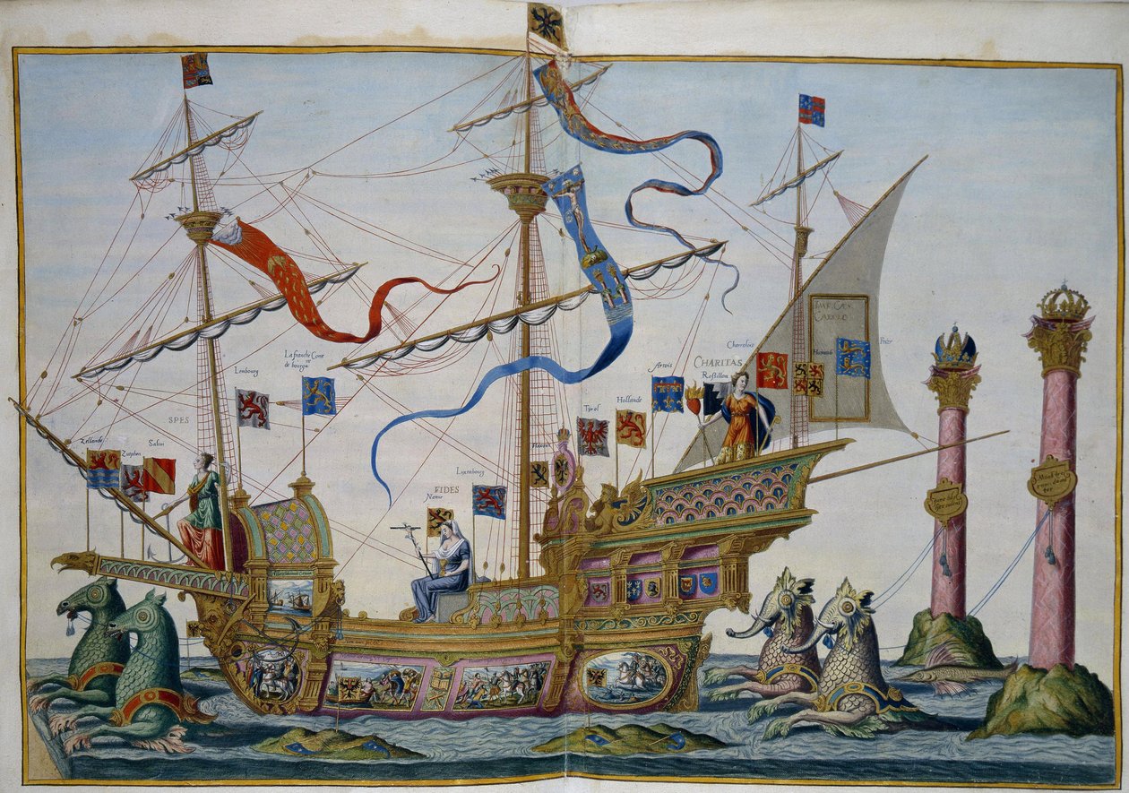 Temetési menet Brüsszelben V. Károly császár halála alkalmából. 5. lap par Doetecum, Lucas, van (1530 körül – 1584 körül) alkotó: Lucas van Doetechum