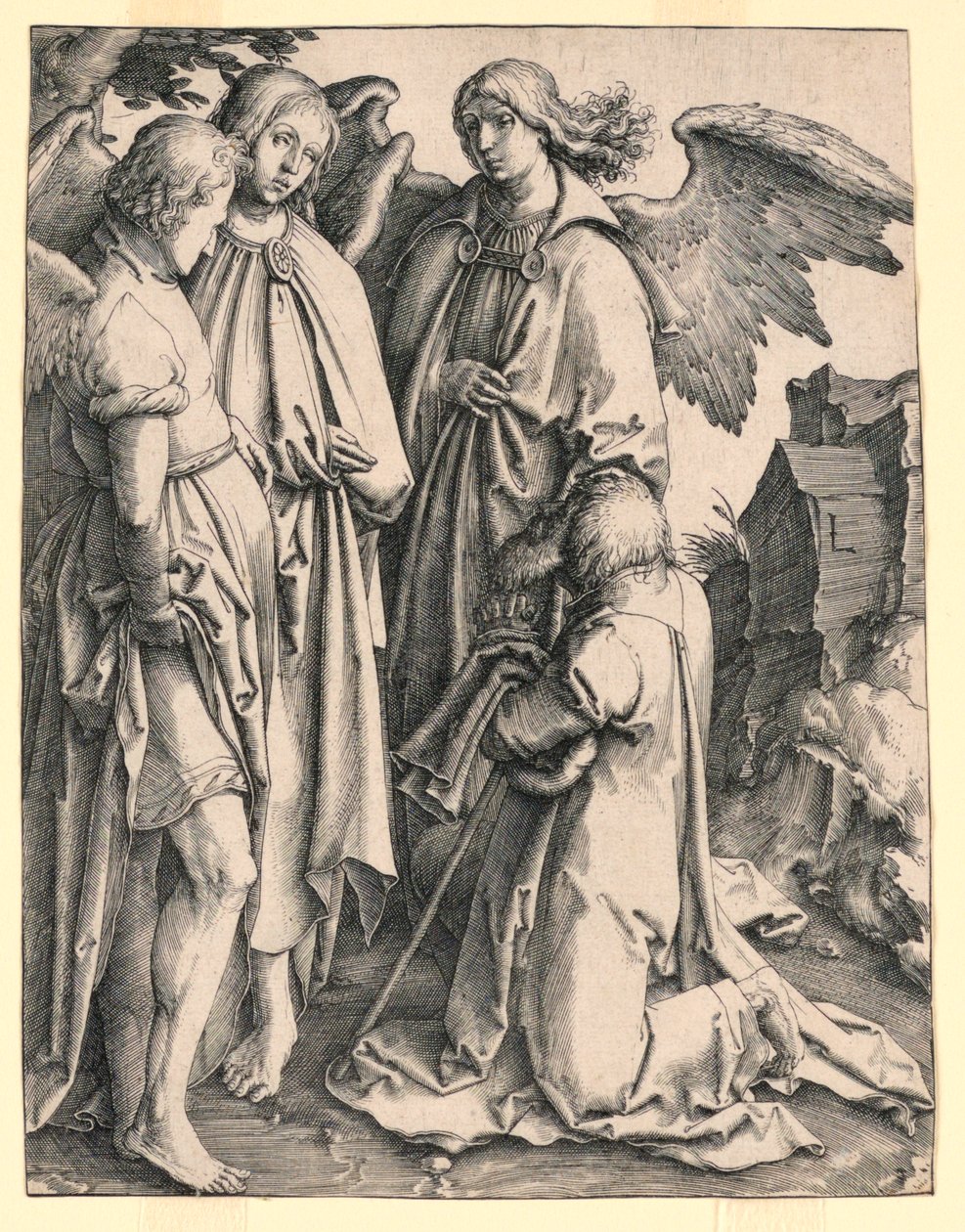 Ábrahám és a három angyal alkotó: Lucas van Leyden